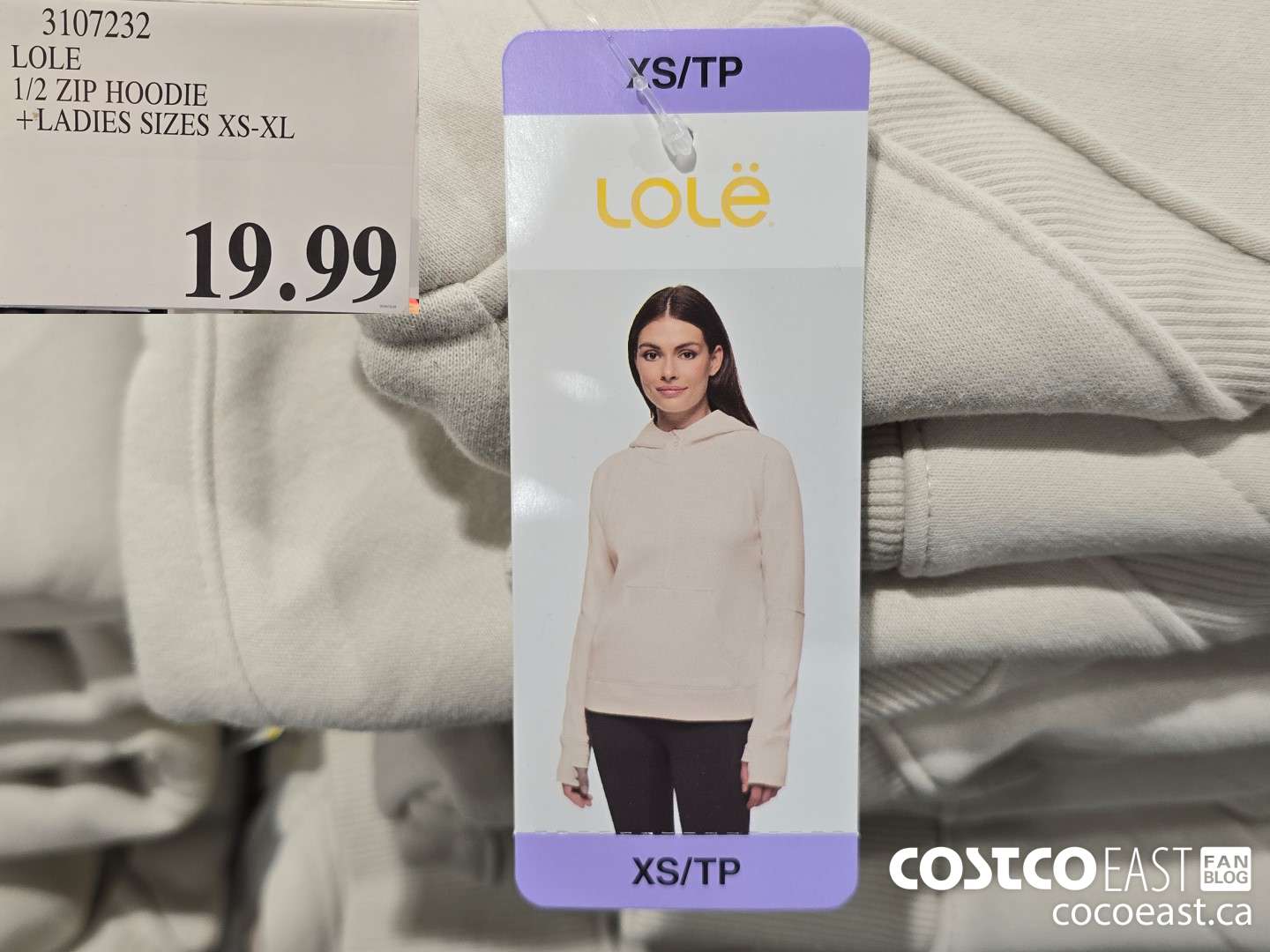 3107232 LOLE 1/2 ZIP HOODIE +LADIES SIZES XS-XL $19.99