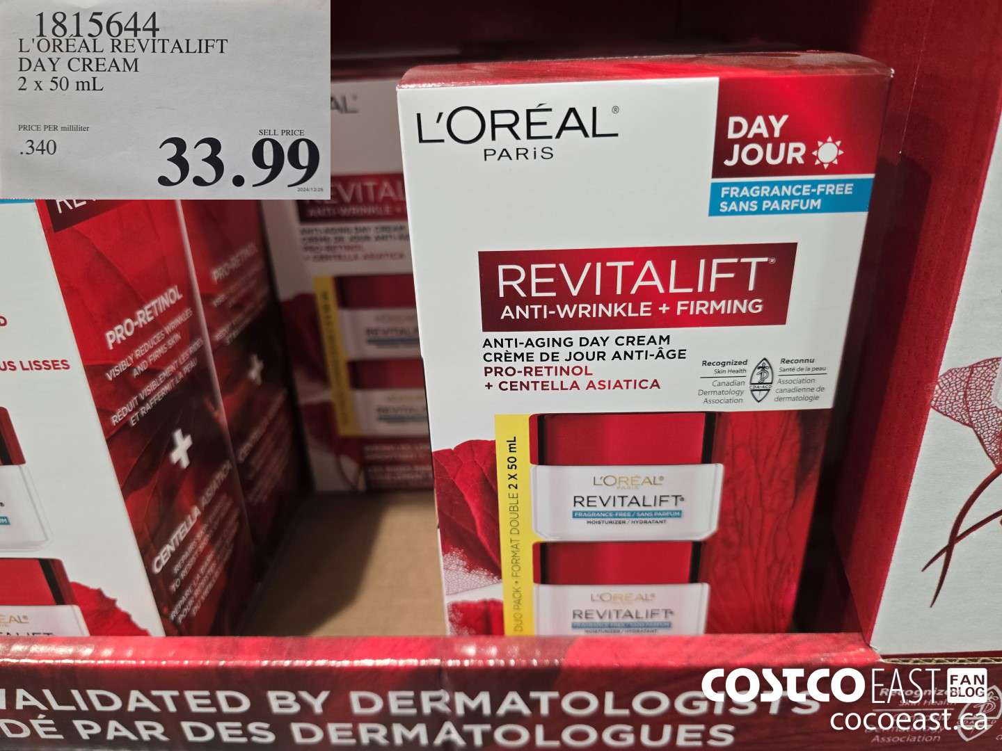 1815644 L'OREAL REVITALIFT DAY CREAM 2x50 mL $33.99