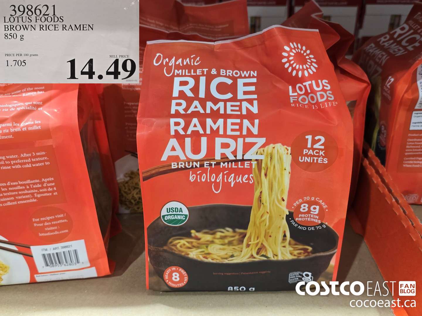 398621 LOTUS FOODS ORG. BROWN RICE RAMEN 850 g $14.49