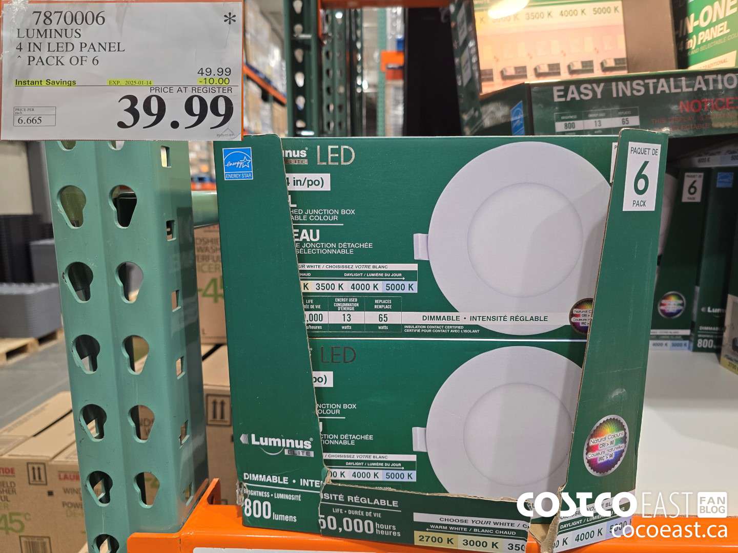 7870006 LUMINUS 4 IN LED PANEL PACK OF 6 ($10.00 INSTANT SAVINGS EXPIRES ON 2025-01-14) $39.99