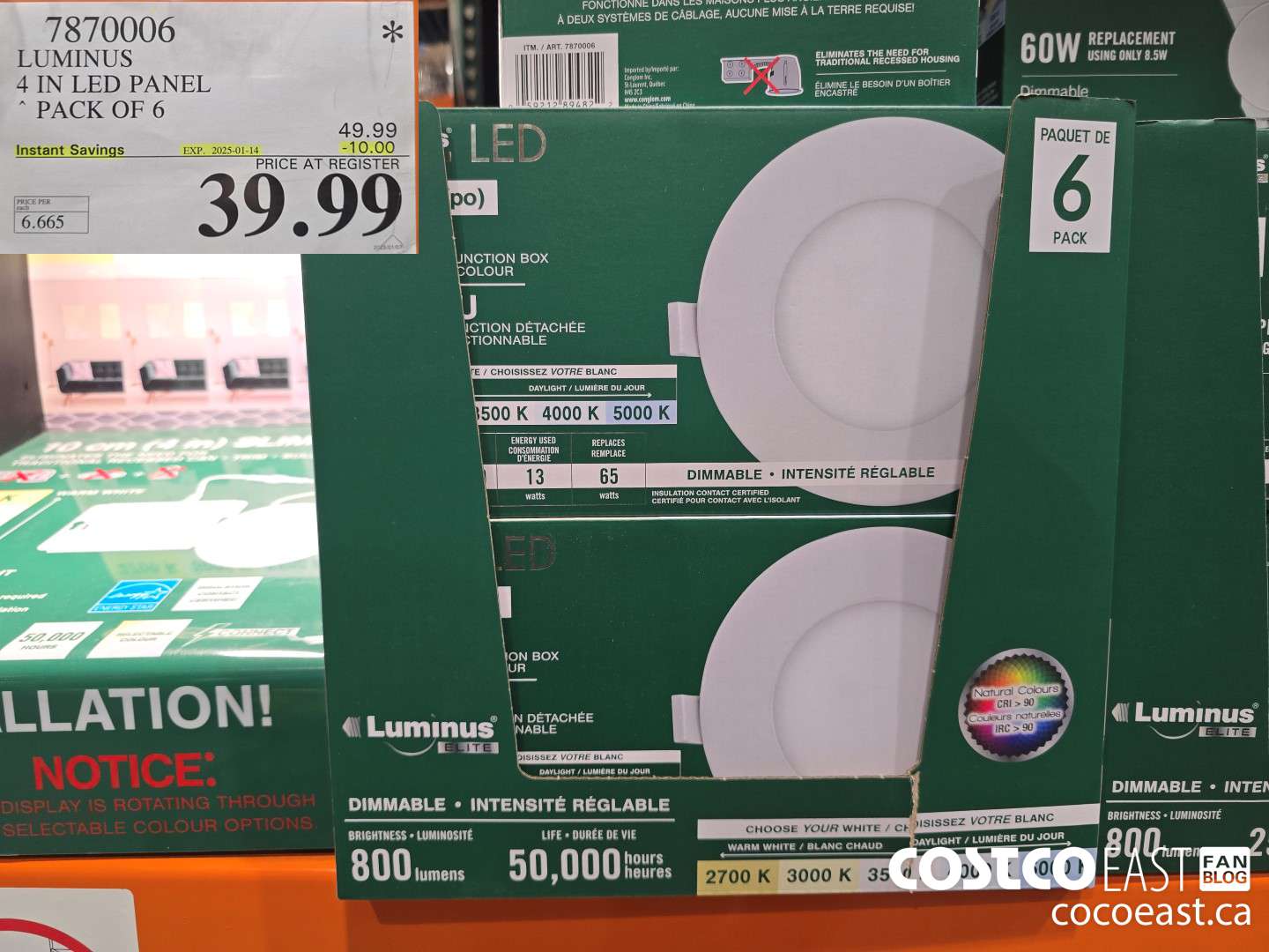 7870006 LUMINUS 4 IN LED PANEL PACK OF 6 ($10.00 INSTANT SAVINGS EXPIRES ON 2025-01-14) $39.99