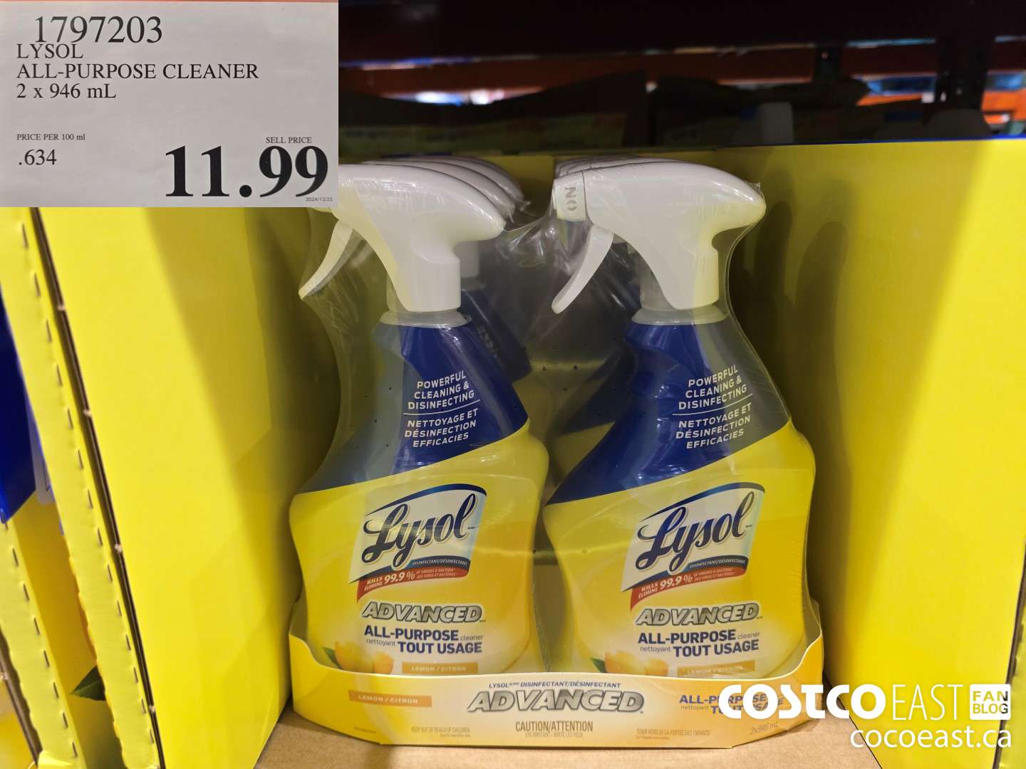 1797203 LYSOL ALL-PURPOSE CLEANER 2 x 946 mL $11.99