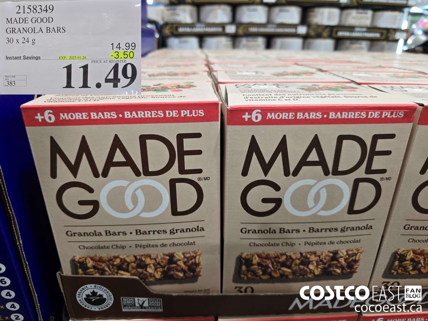 2158349 MADE GOOD GRANOLA BARS 30 x 24 g ($3.50 INSTANT SAVINGS EXPIRES ON 2025-01-26) $11.49