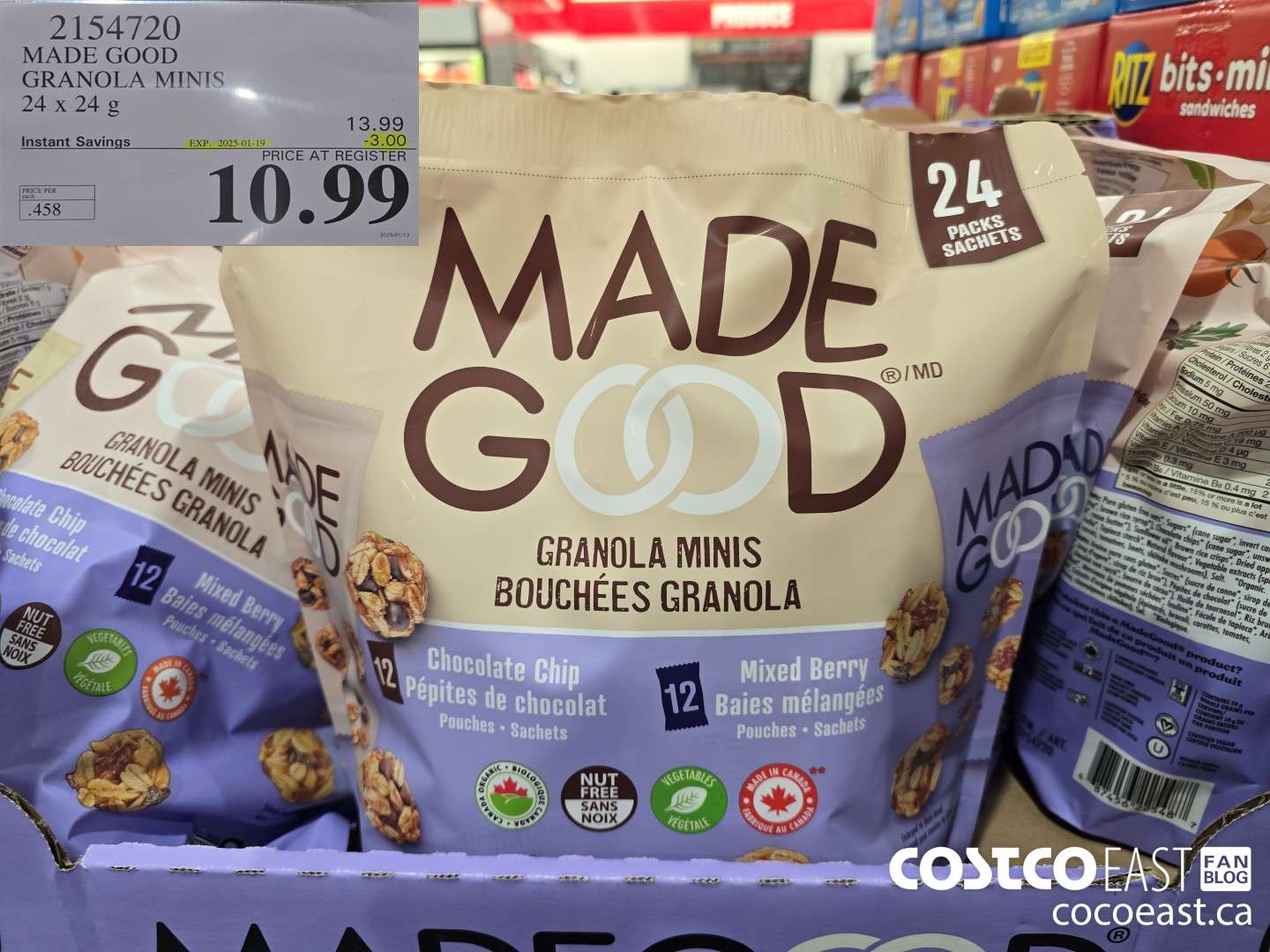 2154720 MADE GOOD GRANOLA MINIS 24x24g ($3.00 INSTANT SAVINGS EXPIRES ON 2025-01-19) $10.99