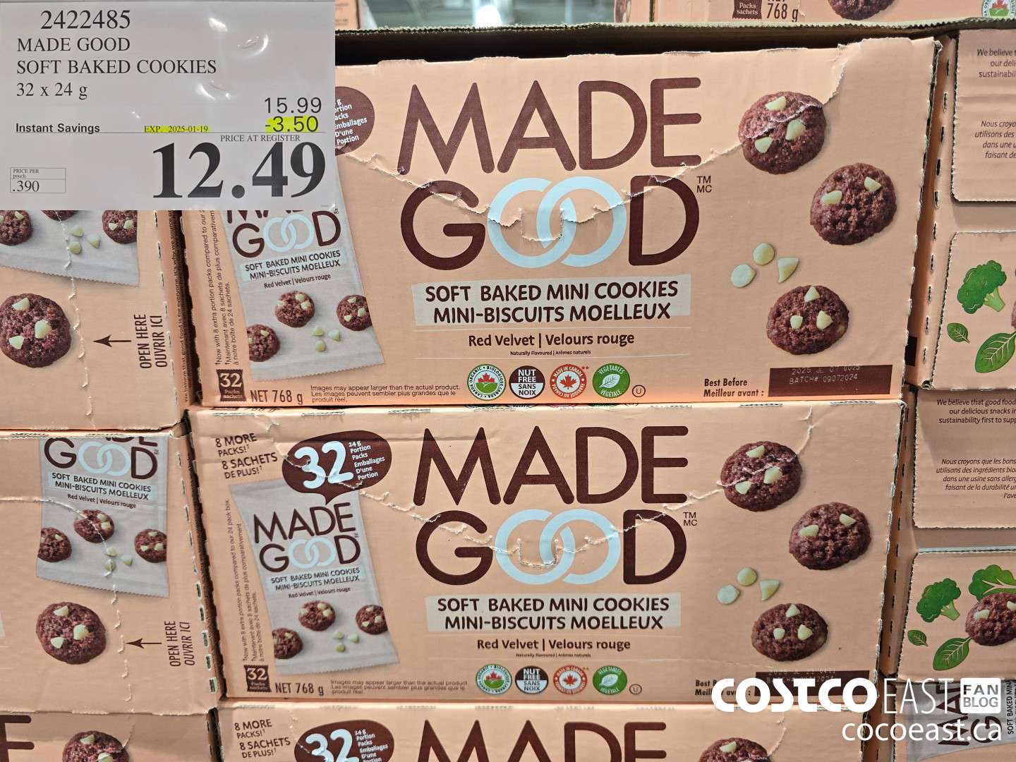 2422485 MADE GOOD SOFT BAKED COOKIES 32 x 24G ($3.50 INSTANT SAVINGS EXPIRES ON 2025-01-19) $12.49
