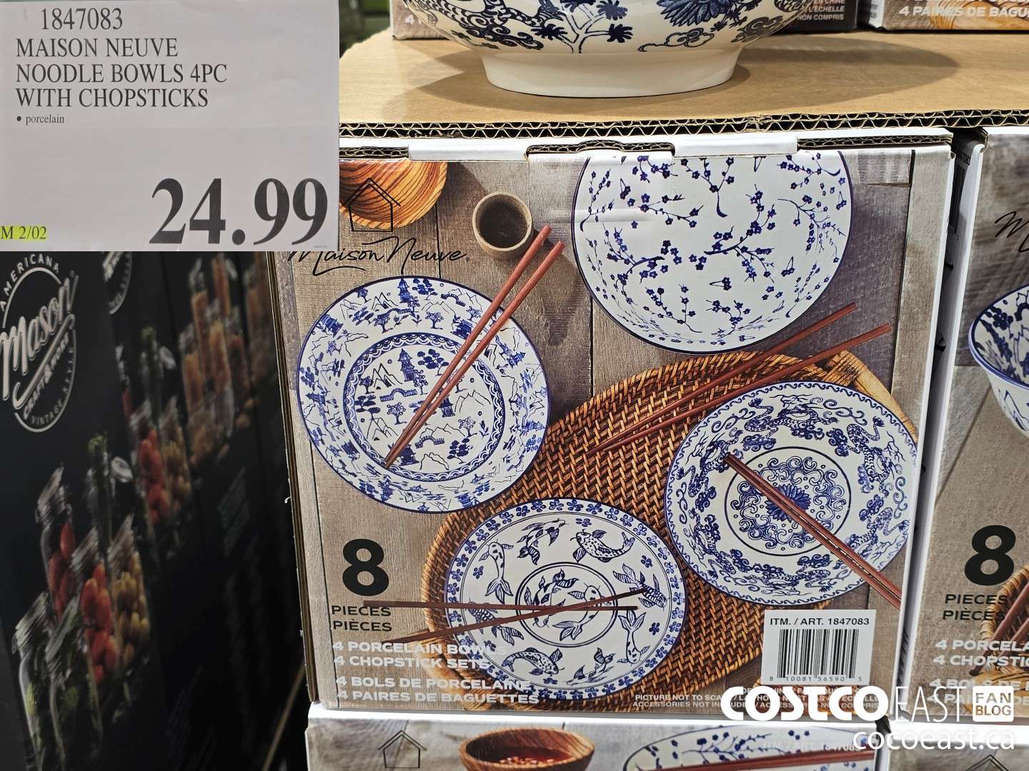 1847083 MAISON NEUVE NOODLE BOWLS 4PC WITH CHOPSTICKS $24.99