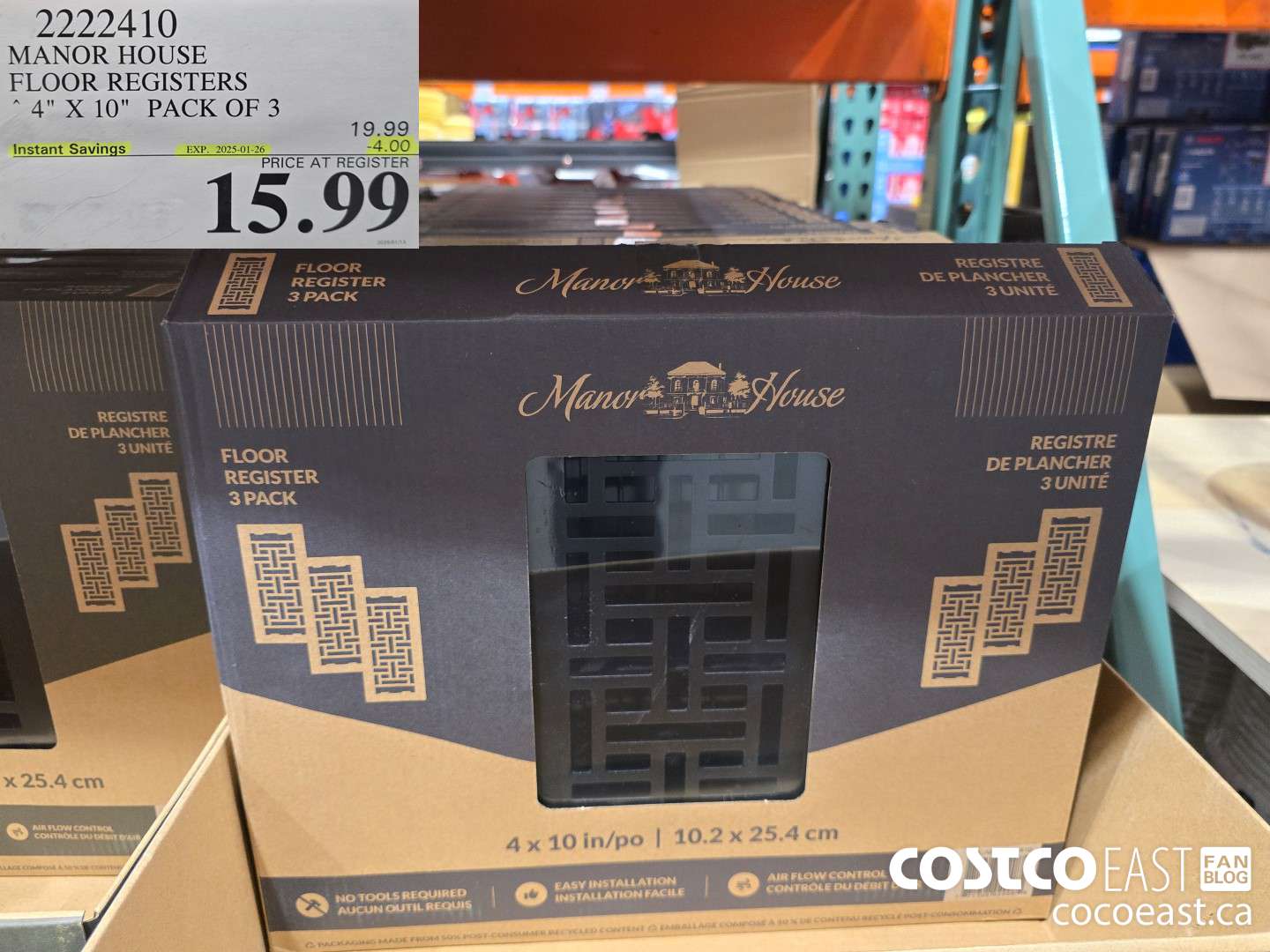 2222410 MANOR HOUSE FLOOR REGISTERS 4