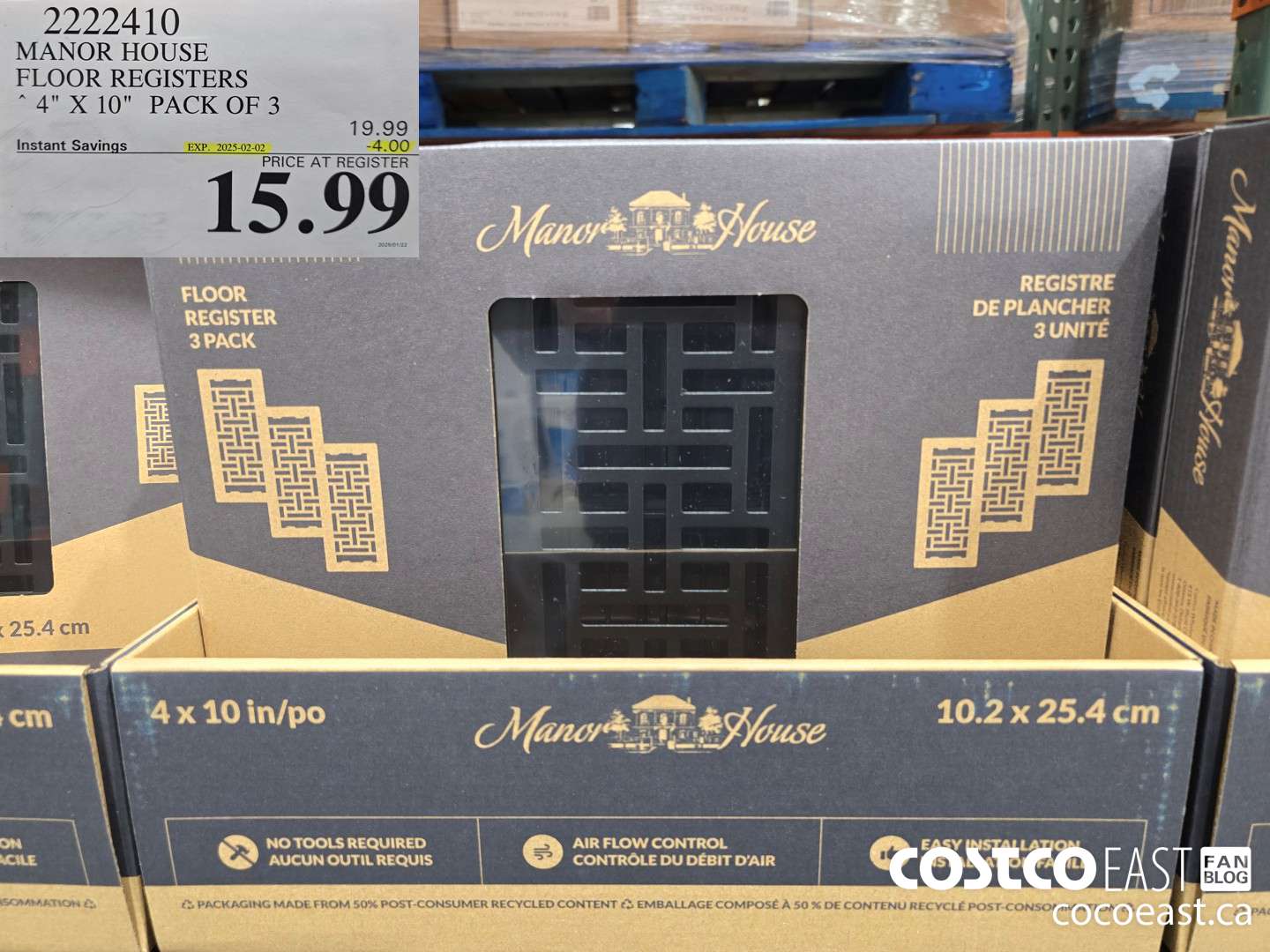 2222410 MANOR HOUSE FLOOR REGISTERS 4