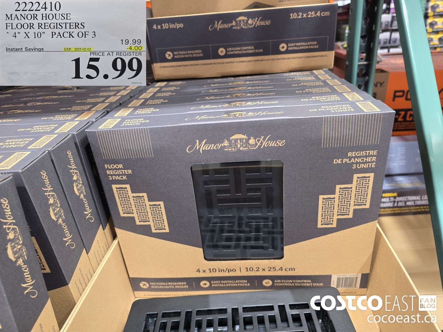 2222410 MANOR HOUSE FLOOR REGISTERS 4