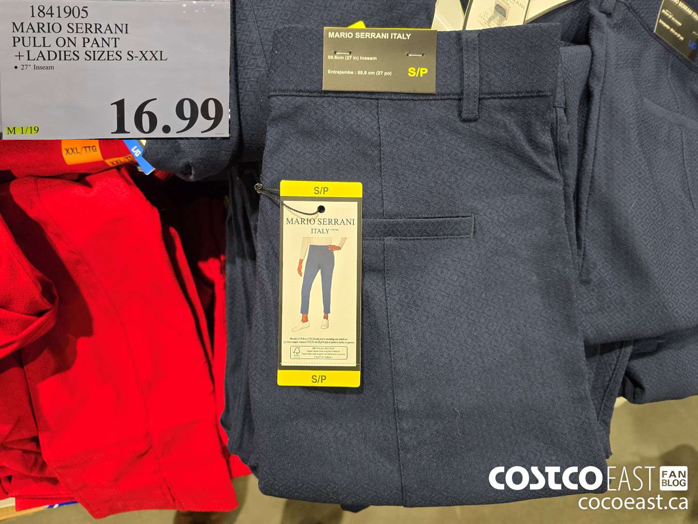 1841905 MARIO SERRANI PULL ON PANT +LADIES SIZES S-XXL $16.99