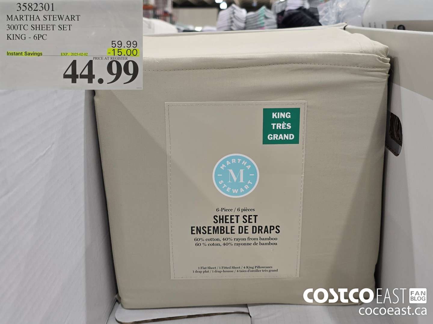 3582301 MARTHA STEWART 300TC SHEET SET KING - 6PC ($15.00 INSTANT SAVINGS EXPIRES ON 2025-02-02) $44.99