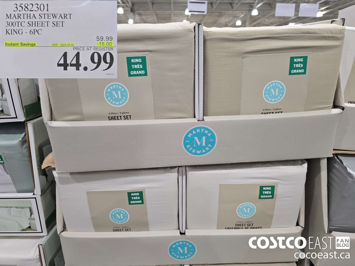 3582301 MARTHA STEWART 300TC SHEET SET KING - 6PC ($15.00 INSTANT SAVINGS EXPIRES ON 2025-02-02) $44.99