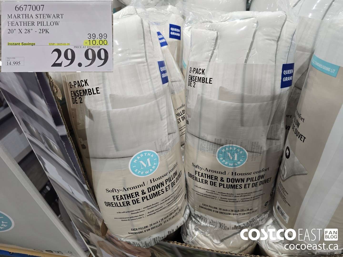 6677007 MARTHA STEWART FEATHER PILLOW 20