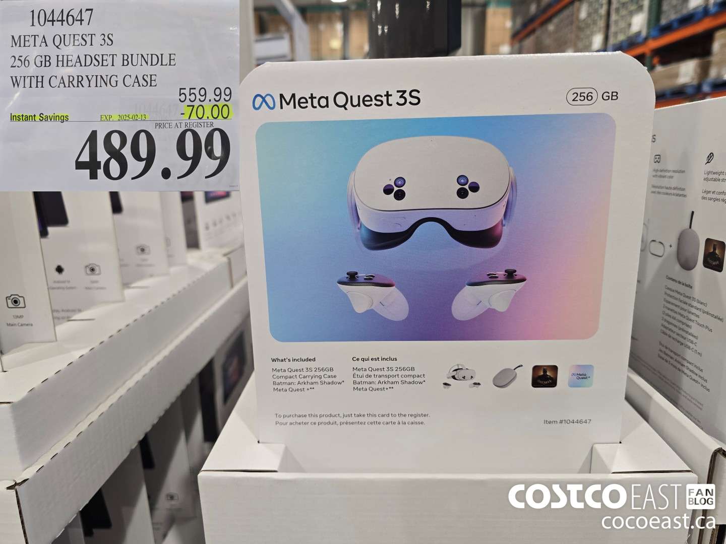 1044647 META QUEST 3S 256GB HEADSET BUNDLE WITH CARRYING CASE ($70.00 INSTANT SAVINGS EXPIRES ON 2025-02-13) $489.99