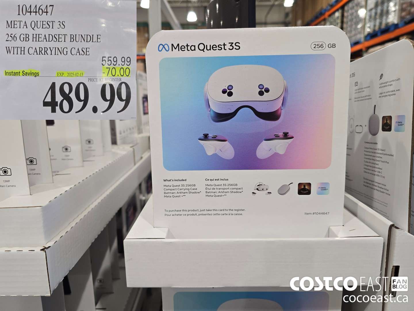 1044647 META QUEST 3S 256GB HEADSET BUNDLE WITH CARRYING CASE ($70.00 INSTANT SAVINGS EXPIRES ON 2025-02-13) $489.99