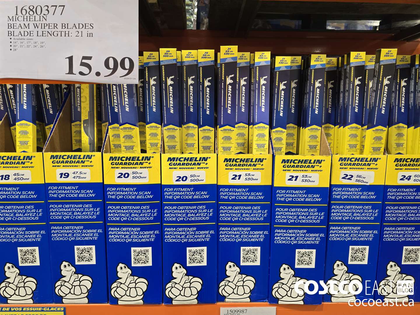 1680377 MICHELIN BEAM WIPER BLADES BLADE LENGTH: 21 in $15.99