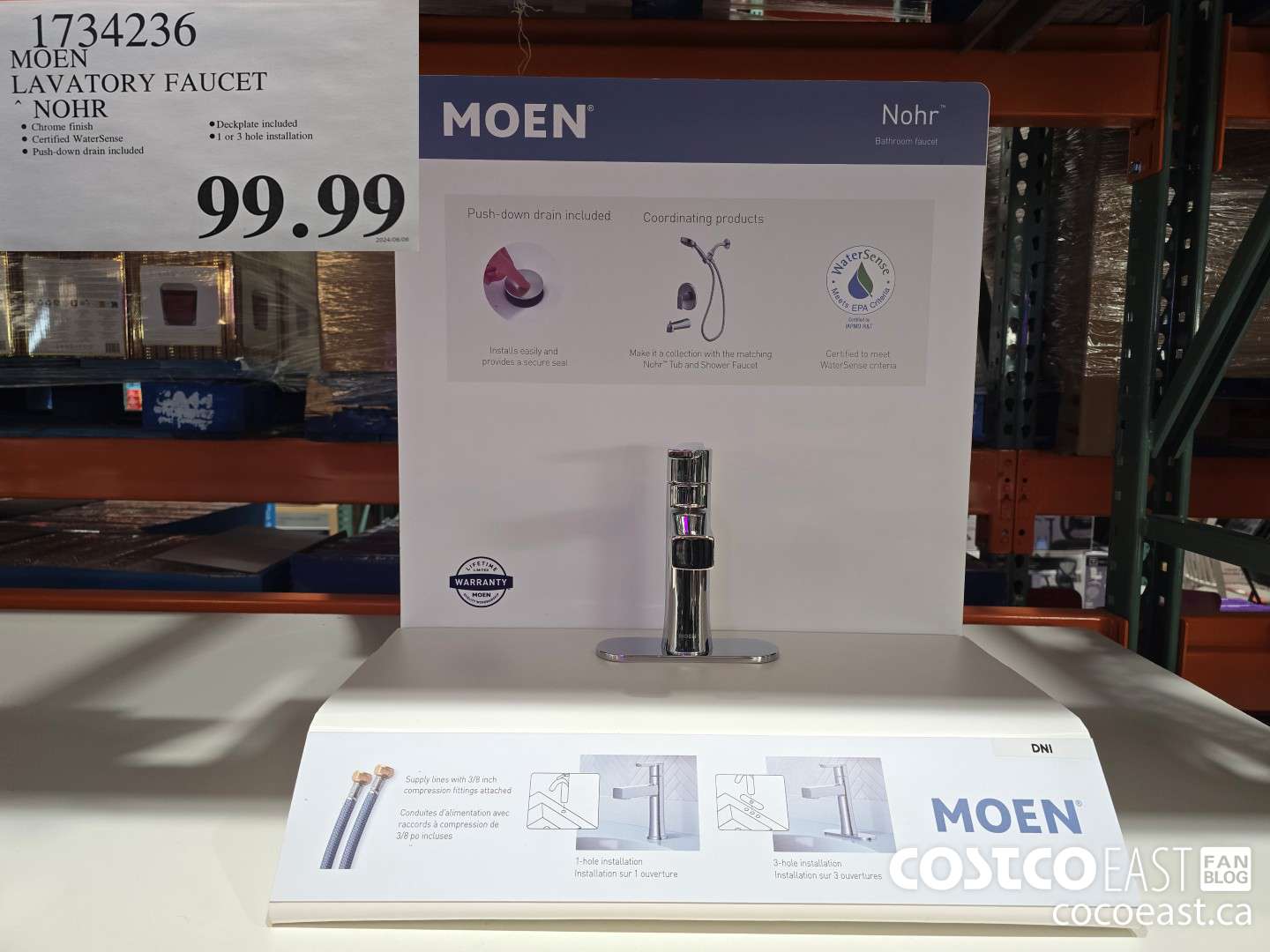 1734236 MOEN LAVATORY FAUCET NOHR $99.99