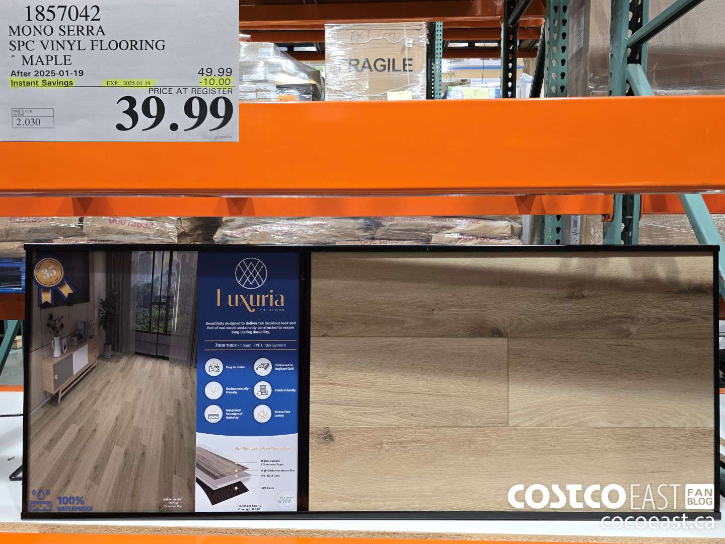 1857042 MONO SERRA SPC VINYL FLOORING MAPLE ($10.00 INSTANT SAVINGS EXPIRES ON 2025-01-19) $39.99