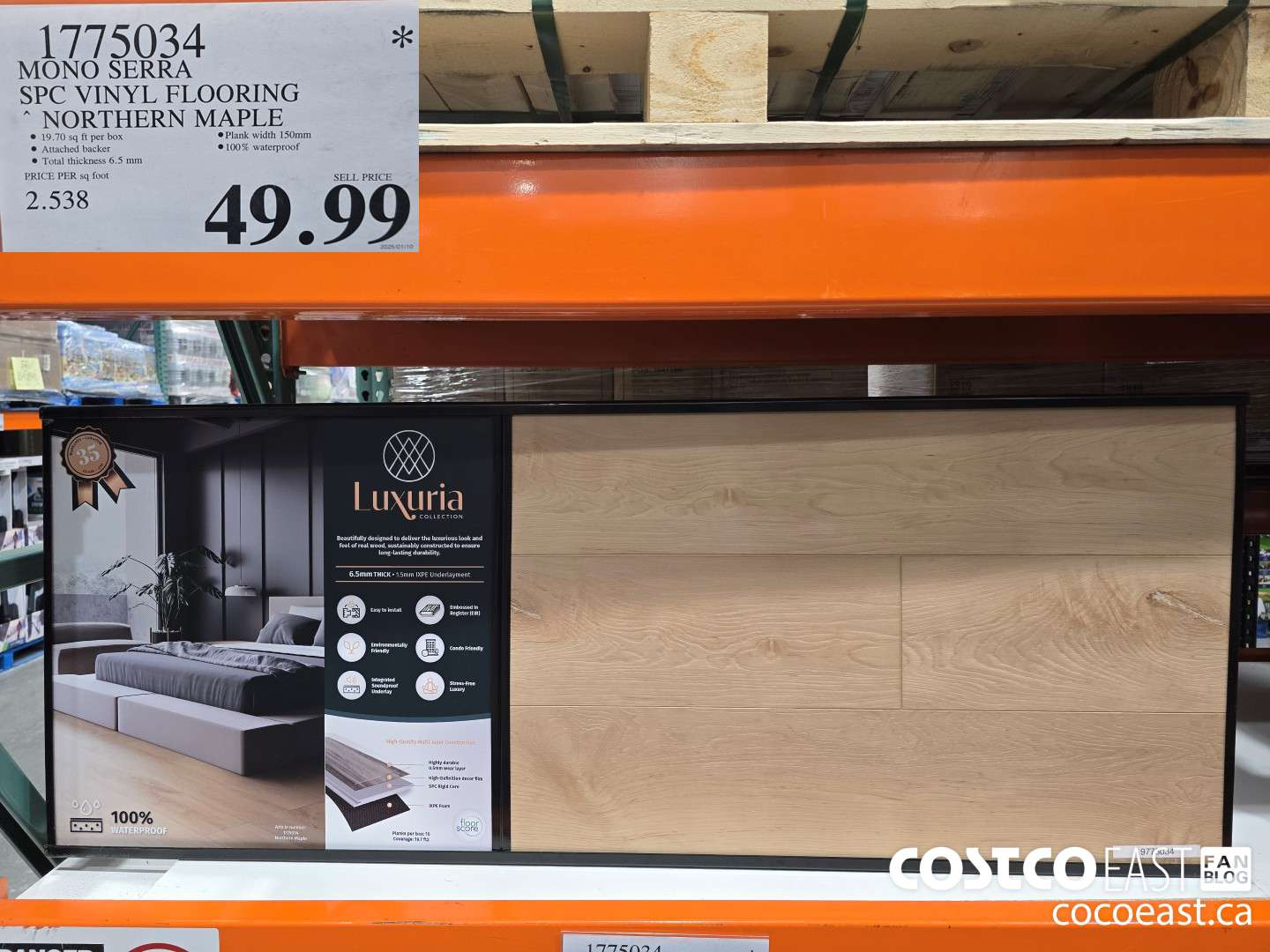 1775034 MONO SERRA SPC VINYL FLOORING NORTHERN MAPLE $49.99