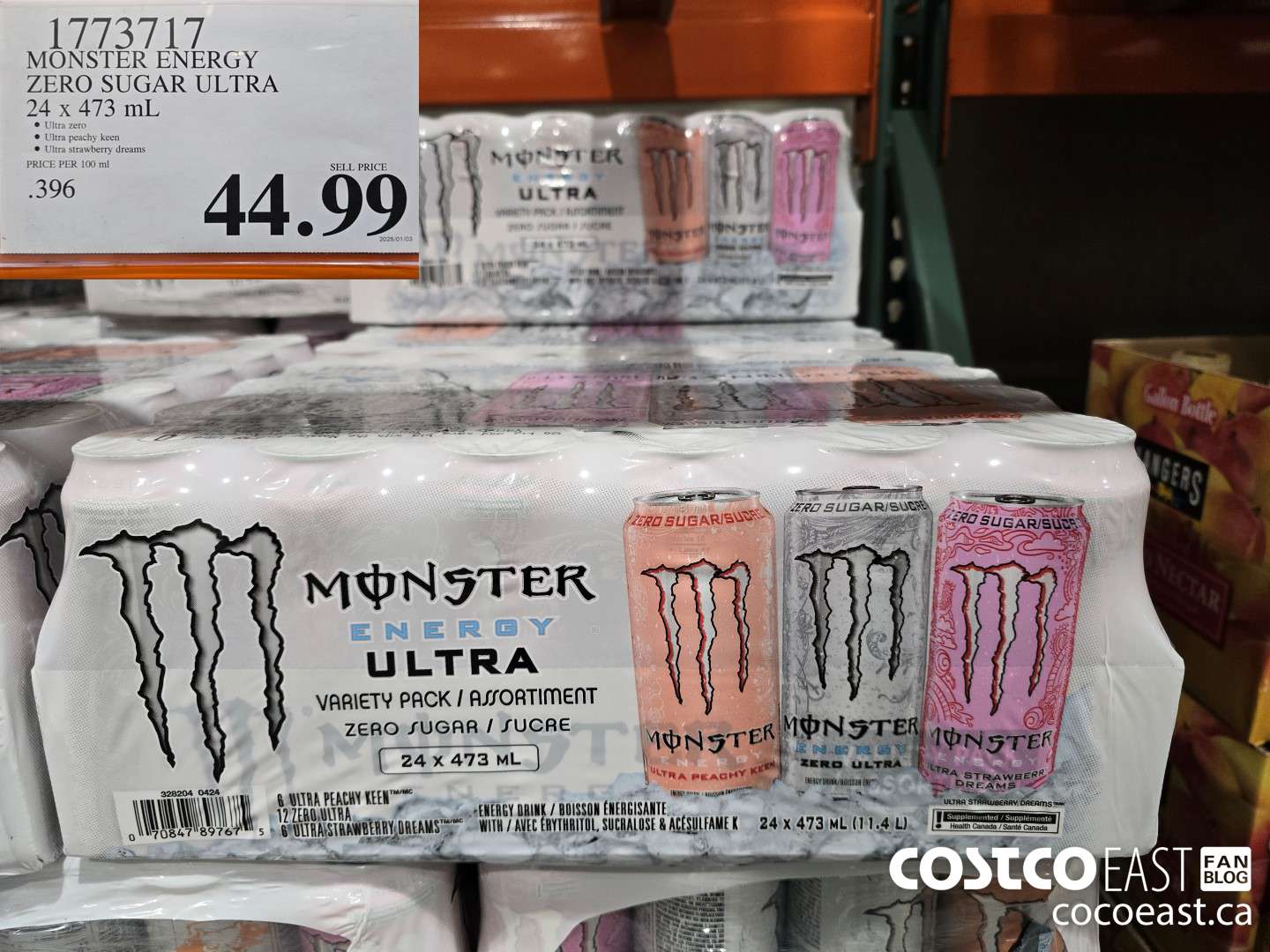 1773717 MONSTER ENERGY ZERO SUGAR ULTRA 24 X 473 ML $44.99