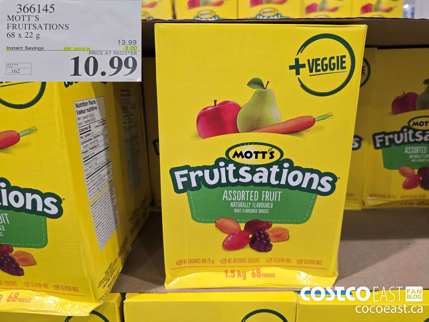 366145 MOTT'S FRUITSATIONS 68 x 22 G ($3.00 INSTANT SAVINGS EXPIRES ON 2025-01-26) $10.99