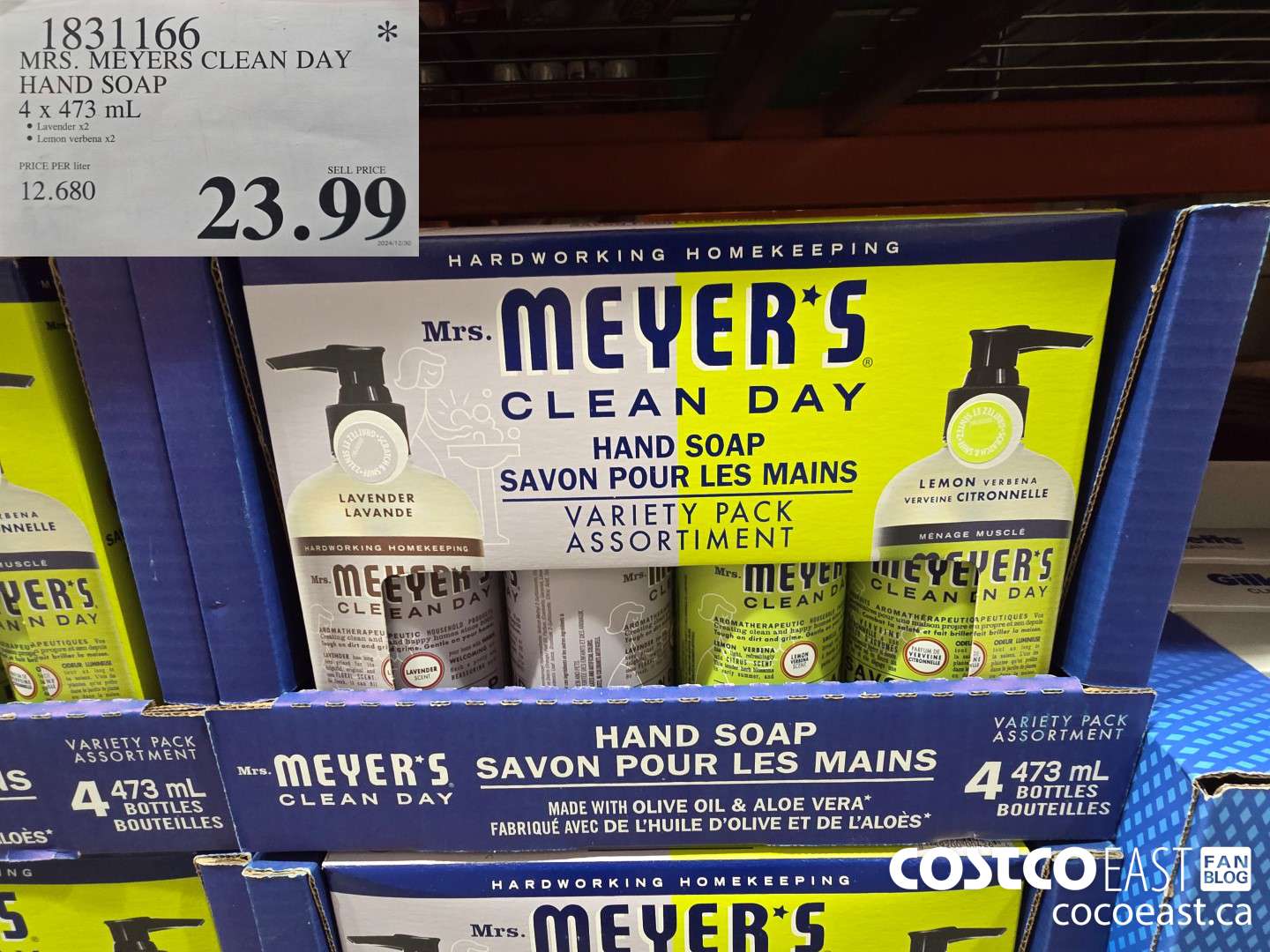 1831166 MRS. MEYERS CLEAN DAY HAND SOAP 4 x 473 mL $23.99