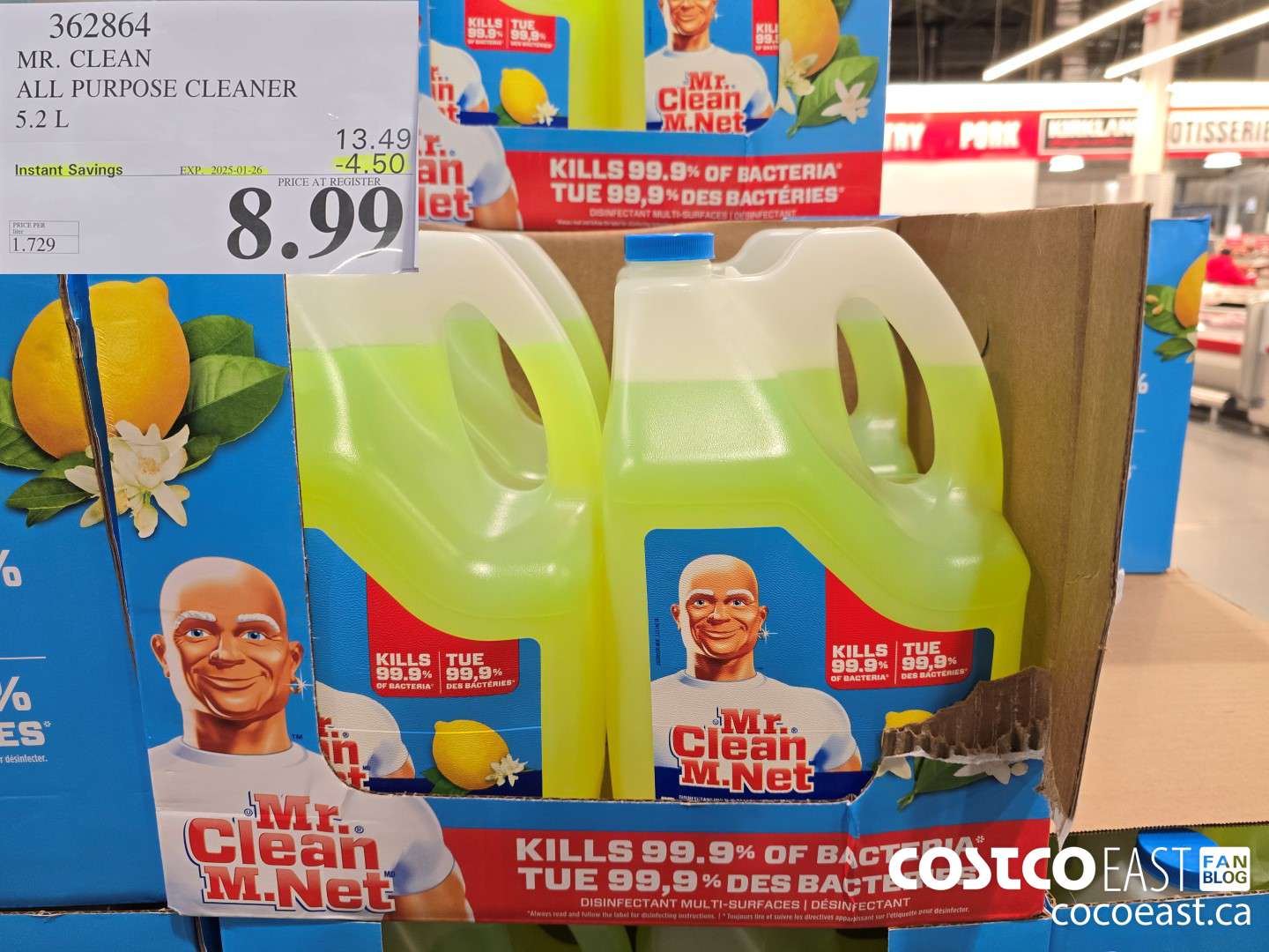362864 MR. CLEAN ALL PURPOSE CLEANER 5.2 L ($4.50 INSTANT SAVINGS EXPIRES ON 2025-01-26) $8.99