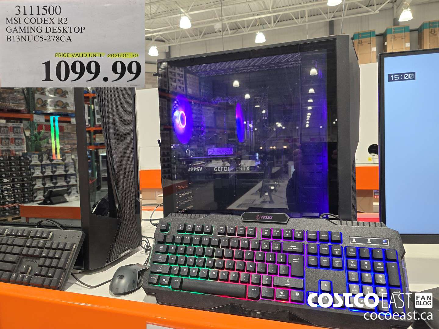 3111500 MSI CODEX R2 GAMING DESKTOP BI3NUC5-278CA $1099.99