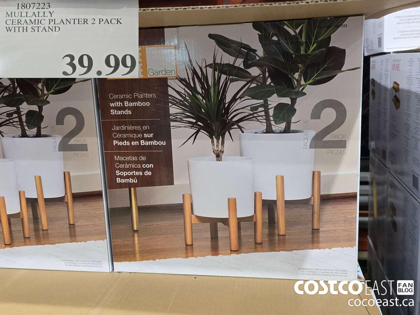 1807223 MULLALLY CERAMIC PLANTER 2 PACK WITH STAND $39.99