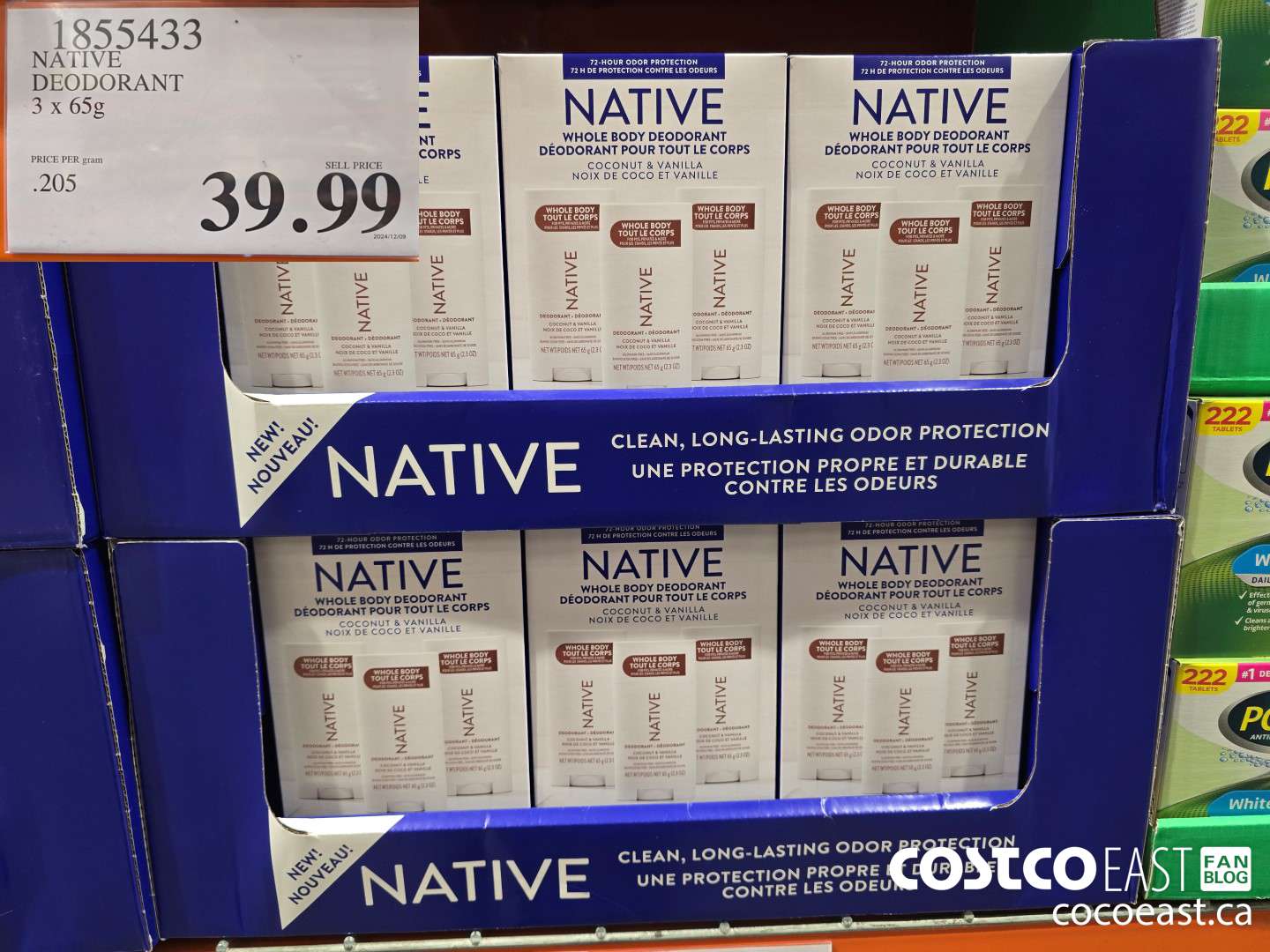 1855433 NATIVE DEODORANT 3 X 65 G $39.99