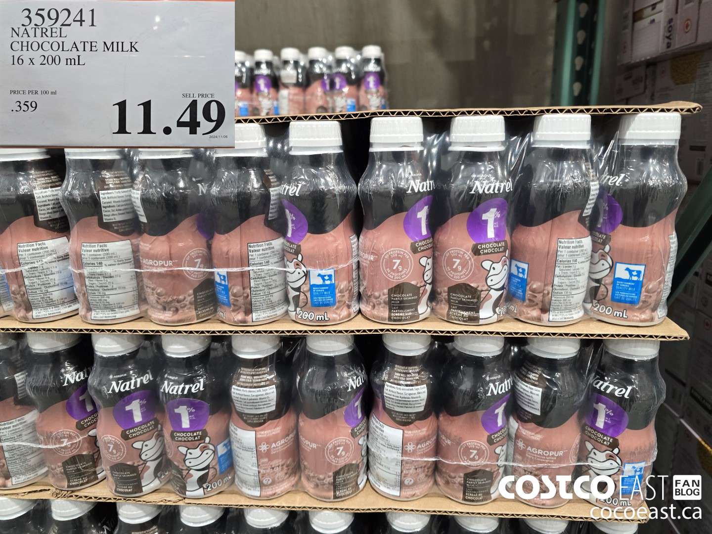 359241 NATREL CHOCOLATE MILK 16 x 200 mL $11.49