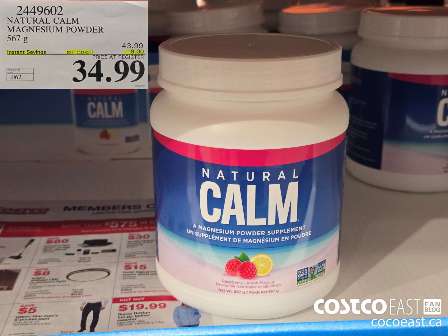 2449602 NATURAL CALM MAGNESIUM POWDER 567 G ($9.00 INSTANT SAVINGS EXPIRES ON 2025-02-16) $34.99
