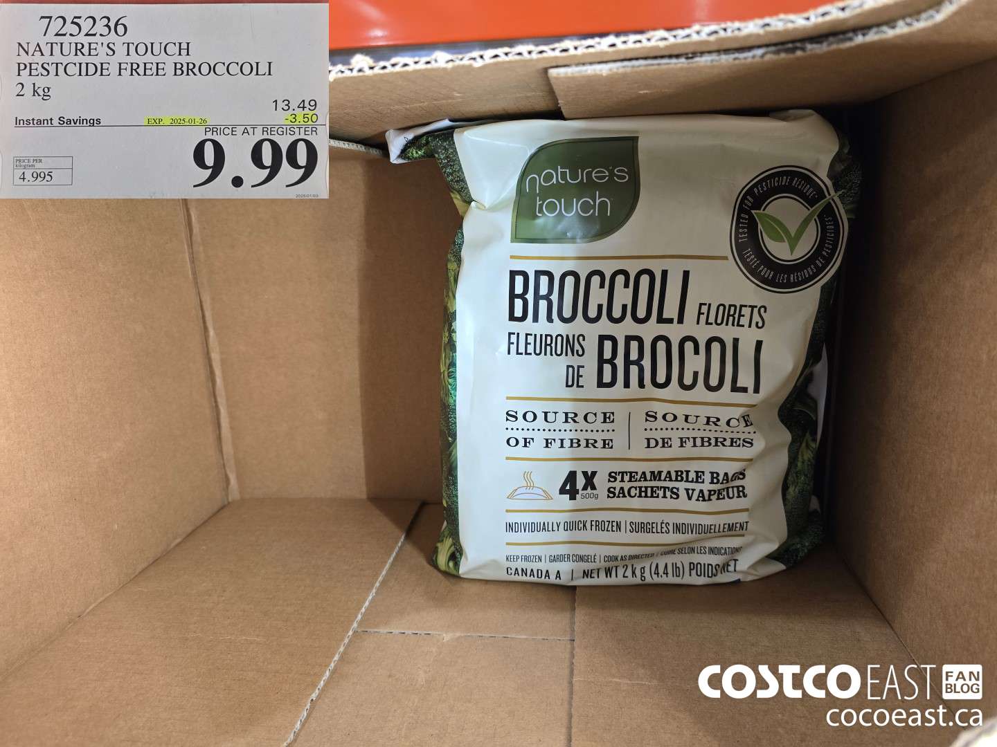 725236 NATURE'S TOUCH PESTICIDE FREE BROCCOLI 2KG ($3.50 INSTANT SAVINGS EXPIRES ON 2025-01-26) $9.99