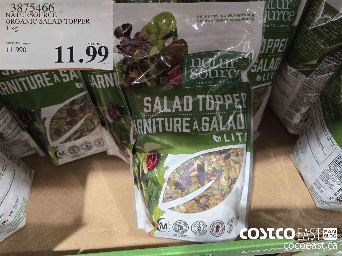 3875466 NATURSOURCE ORGANIC SALAD TOPPER 1 KG $11.99