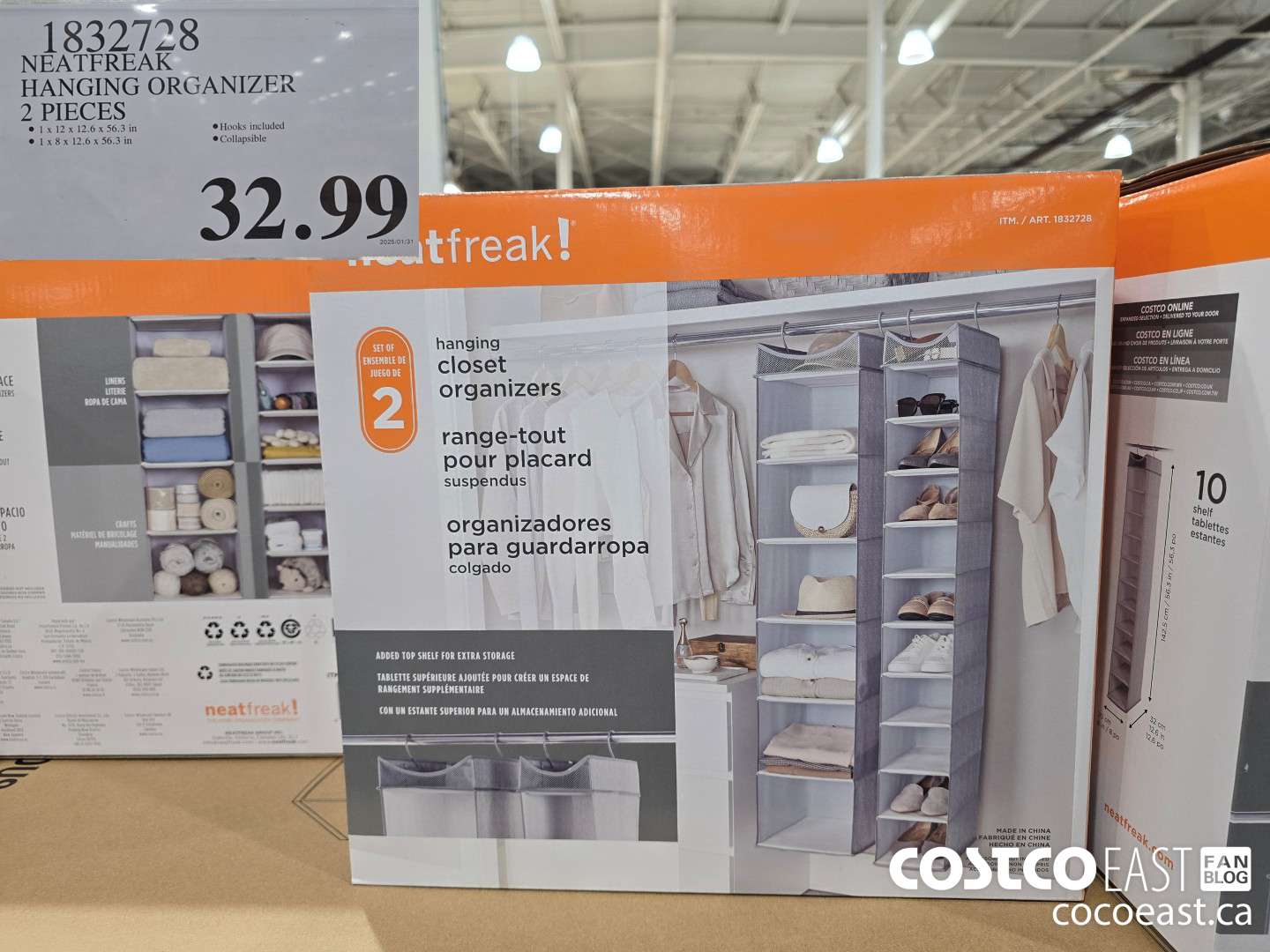 1832728 NEATFREAK HANGING ORGANIZER 2 PIECES $32.99