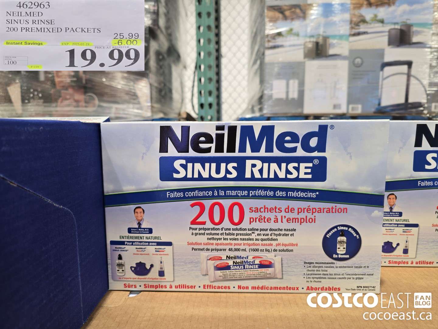 462963 NEILMED SINUS RINSE 200 PREMIXED PACKETS ($6.00 INSTANT SAVINGS EXPIRES ON 2025-01-19) $19.99