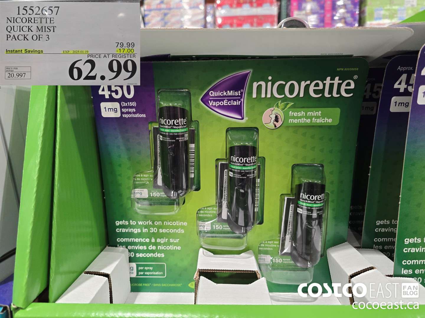 1552657 NICORETTE QUICK MIST PACK OF 3 ($17.00 INSTANT SAVINGS EXPIRES ON 2025-01-19) $62.99