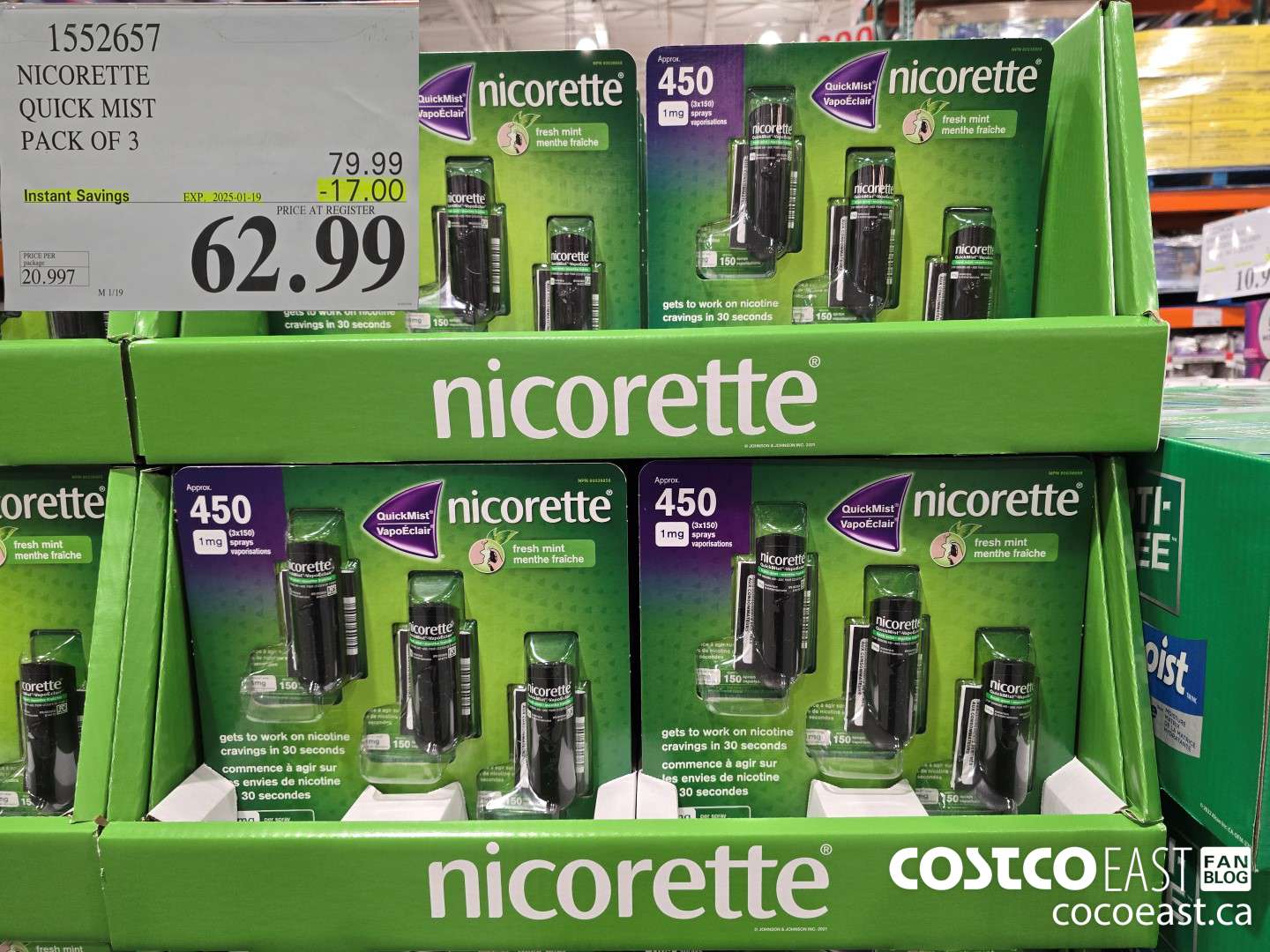 1552657 NICORETTE QUICK MIST PACK OF 3 ($17.00 INSTANT SAVINGS EXPIRES ON 2025-01-19) $62.99