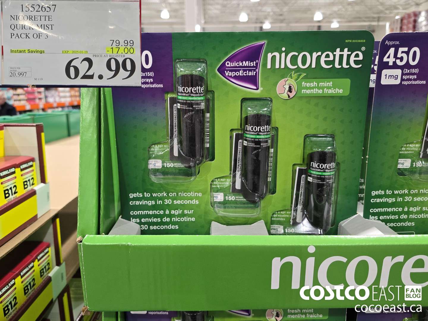 1552657 NICORETTE QUICK MIST PACK OF 3 ($17.00 INSTANT SAVINGS EXPIRES ON 2025-01-19) $62.99