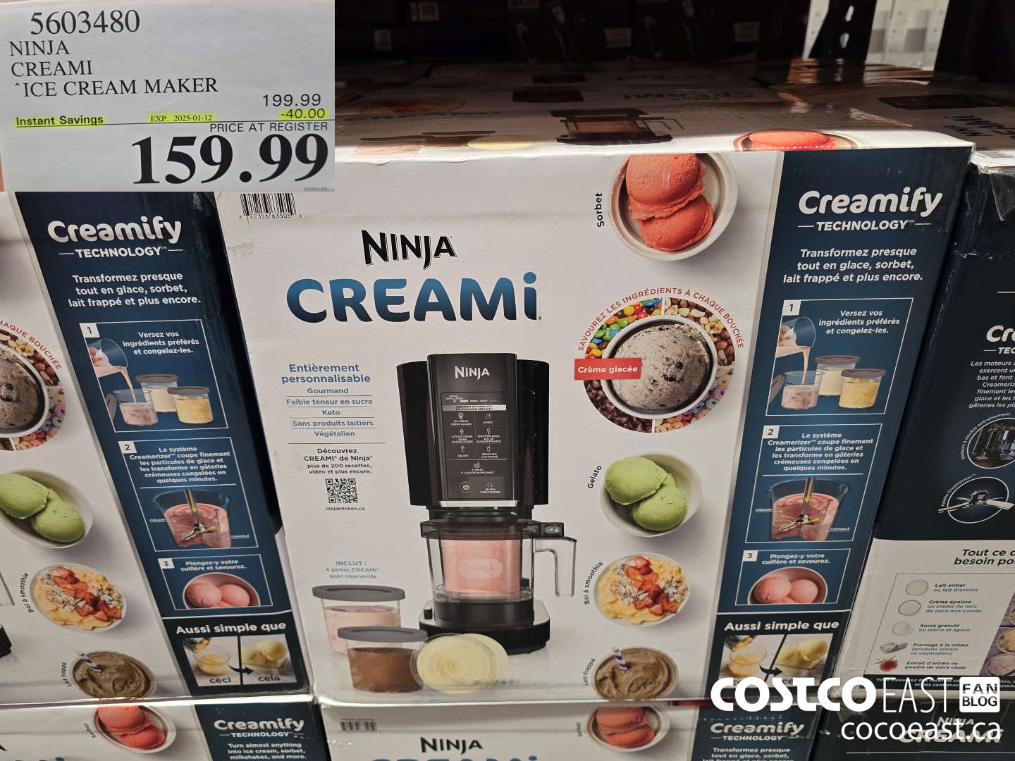 5603480 NINJA CREAMI ICE CREAM MAKER ($40.00 INSTANT SAVINGS EXPIRES ON 2025-01-12) $159.99