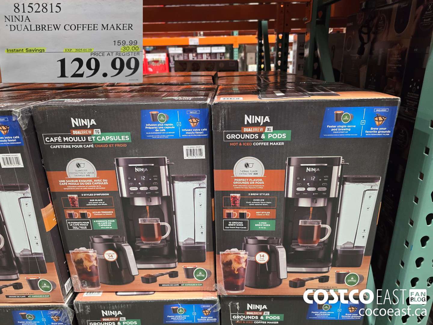 8152815 NINJA DUALBREW COFFEE MAKER ($30.00 INSTANT SAVINGS EXPIRES ON 2025-01-19) $129.99