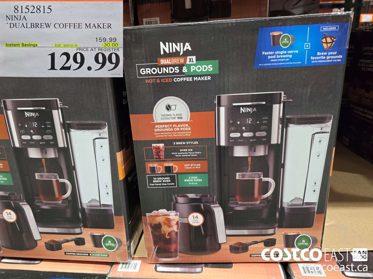 8152815 NINJA DUALBREW COFFEE MAKER ($30.00 INSTANT SAVINGS EXPIRES ON 2025-01-19) $129.99