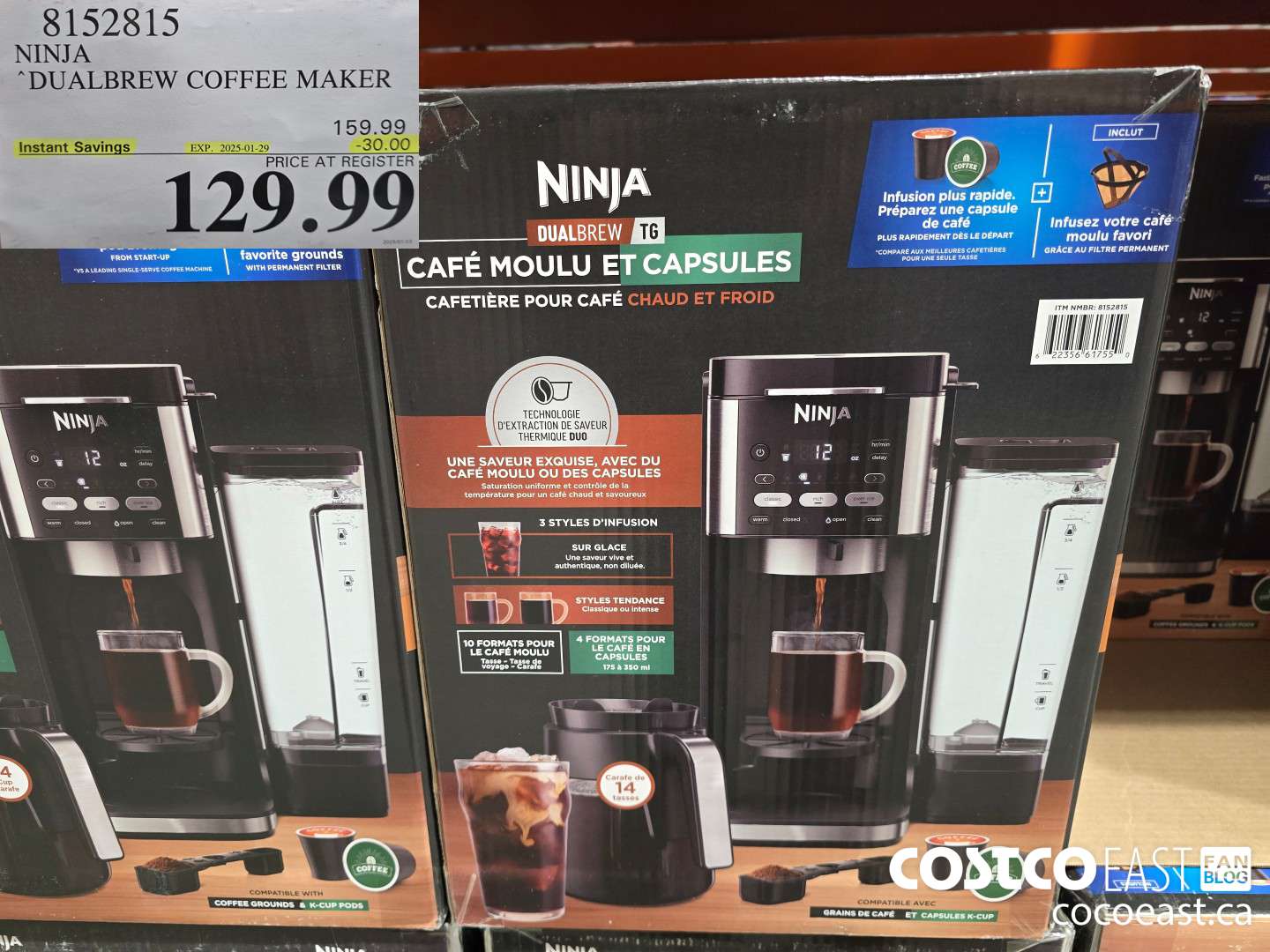 8152815 NINJA DUALBREW COFFEE MAKER ($30.00 INSTANT SAVINGS EXPIRES ON 2025-01-29) $129.99