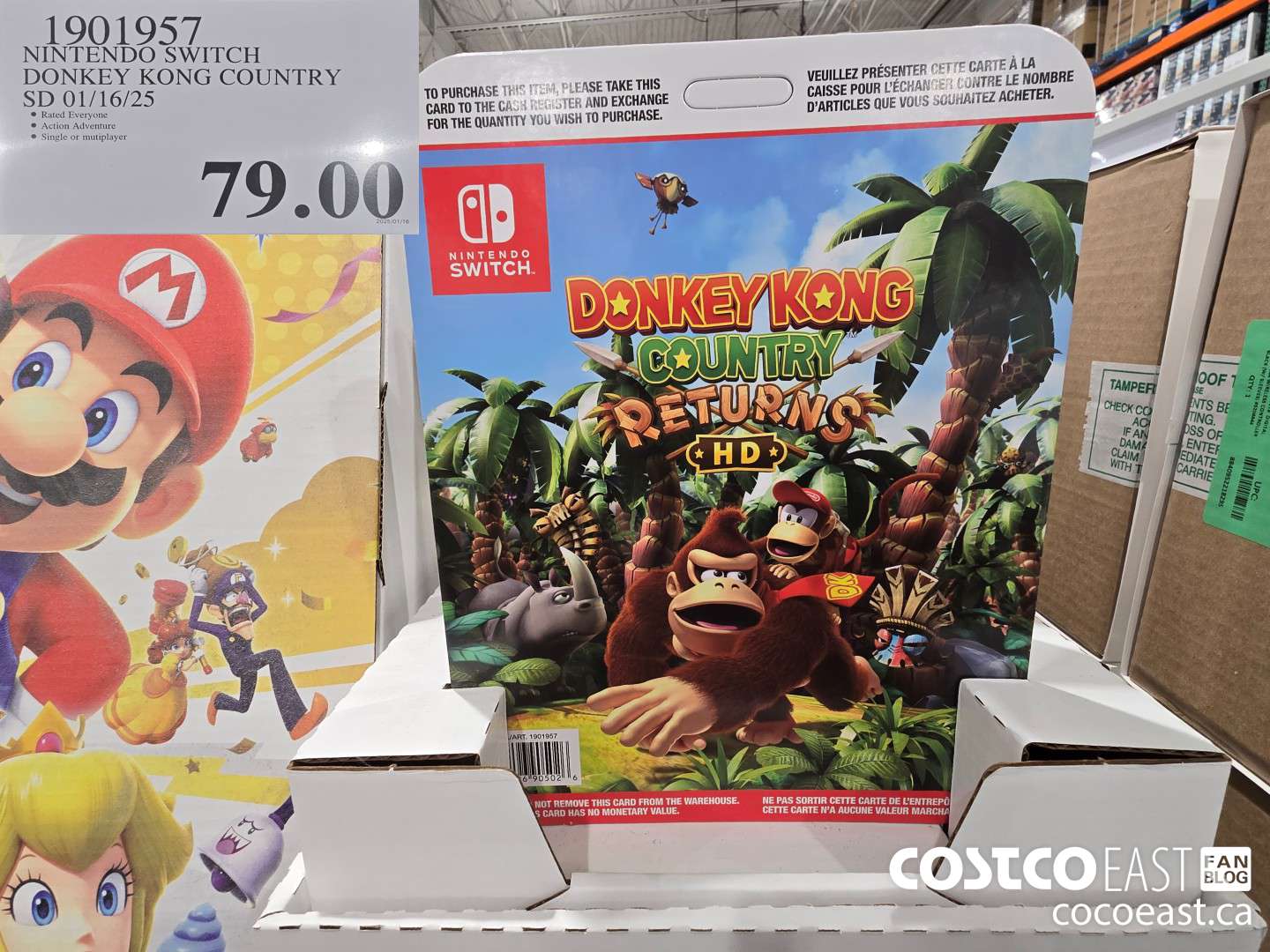 1901957 NINTENDO SWITCH DONKEY KONG COUNTRY SD O1/16/25 $79.99