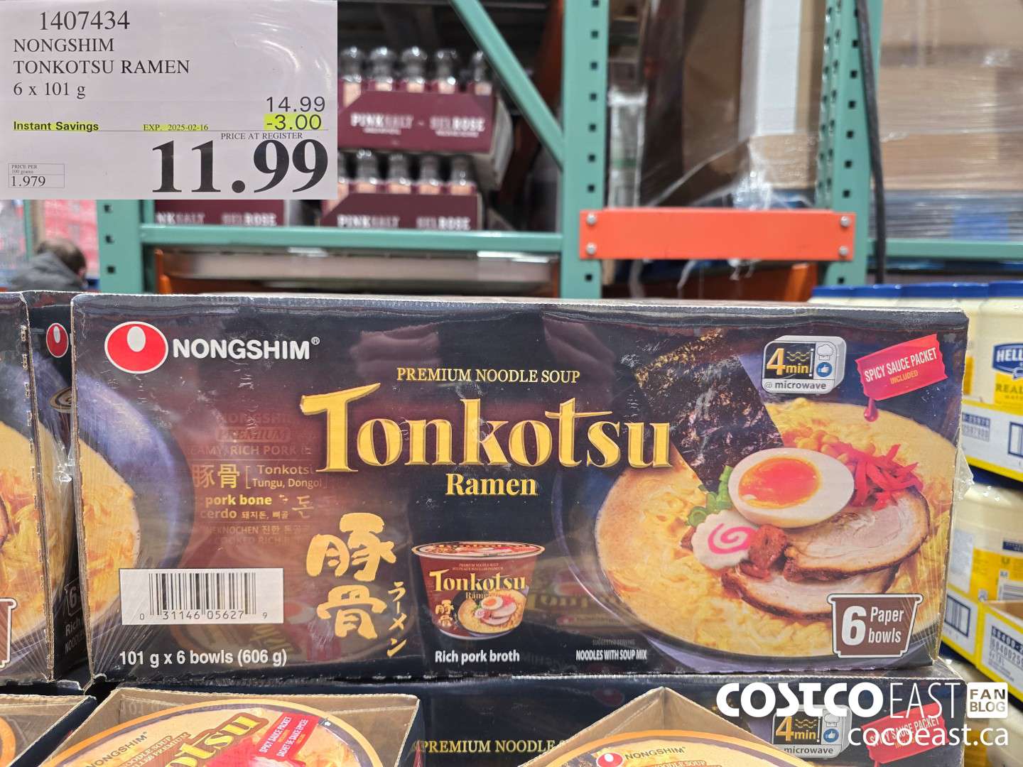 1407434 NONGSHIM TONKOTSU RAMEN 6 X 101 G ($3.00 INSTANT SAVINGS EXPIRES ON 2025-02-16) $11.99