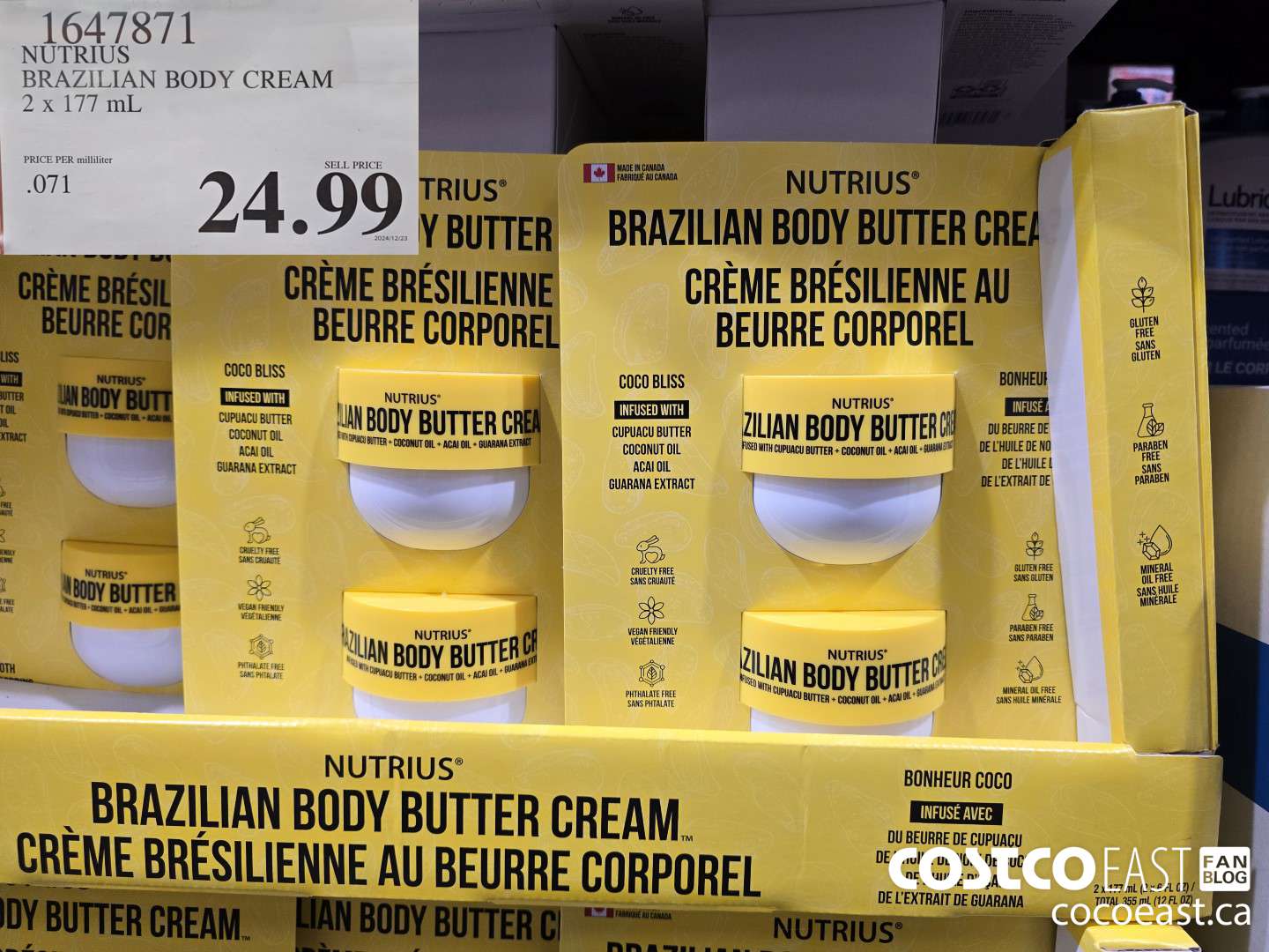 1647871 NUTRIUS BRAZILIAN BODY CREAM 2 X 177ML $24.99