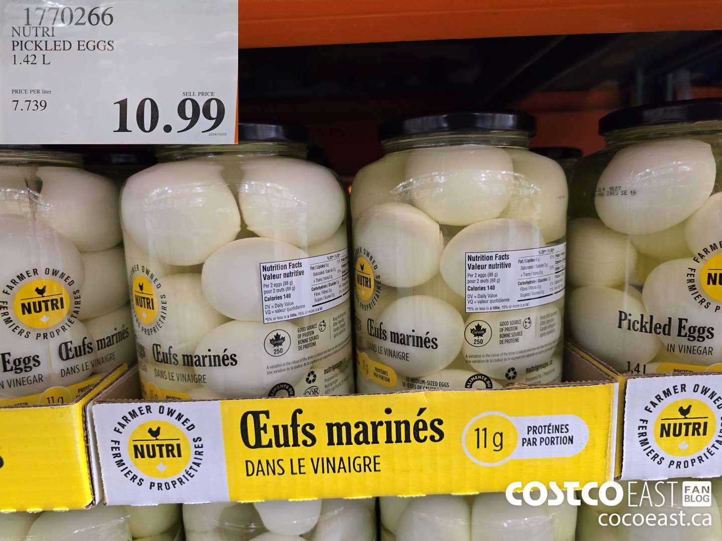 1770266 NUTRI PICKLED EGGS 1.42 L $10.99