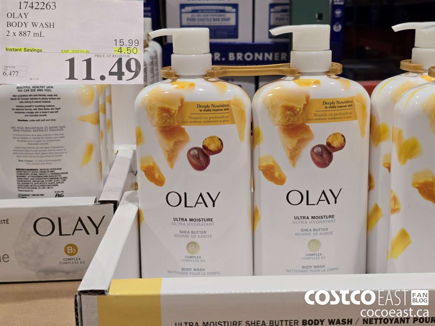 1742263 OLAY BODY WASH 2 X 887 mL ($4.50 INSTANT SAVINGS EXPIRES ON 2025-01-26) $11.49