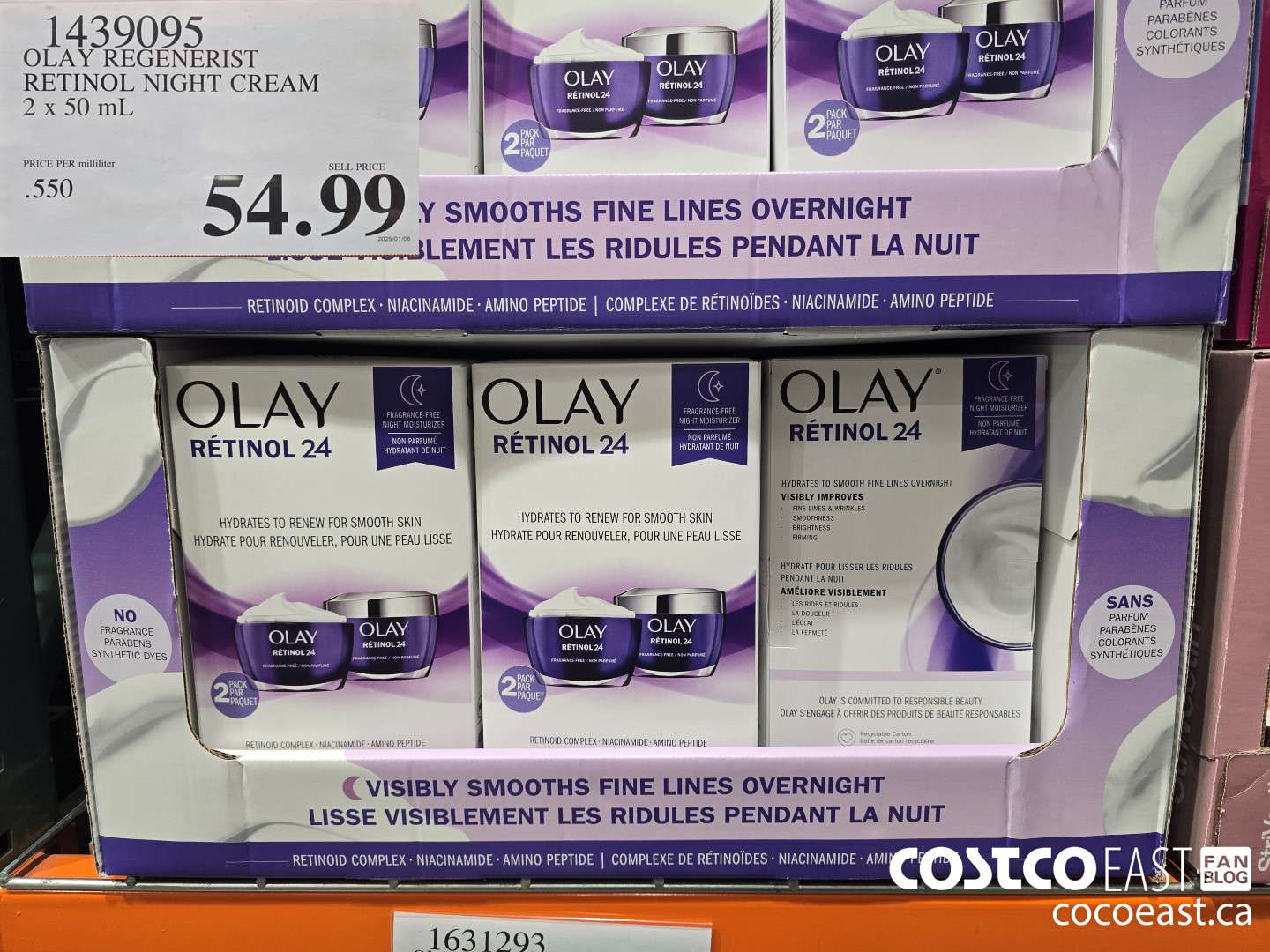 1439095 OLAY REGENERIST RETINOL NIGHT CREAM 2 x 50ML $54.99