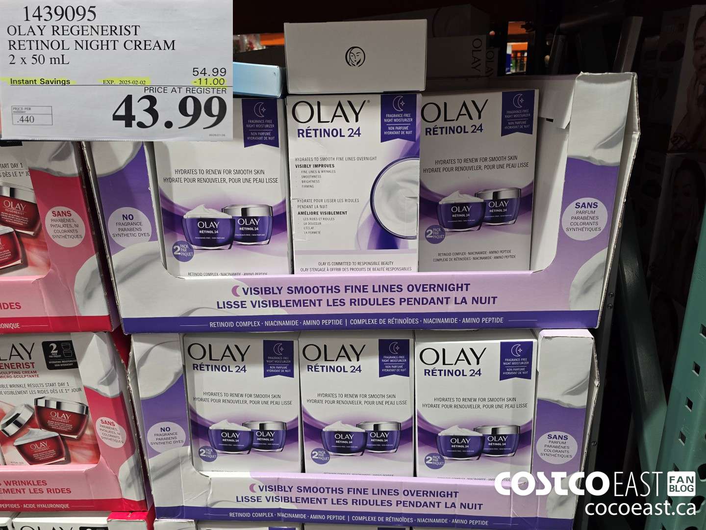 1439095 OLAY REGENERIST RETINOL NIGHT CREAM 2 x 50ML ($11.00 INSTANT SAVINGS EXPIRES ON 2025-02-02) $43.99